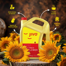 Jivo Cold Pressed Sunflower Oil - 5 Litres | Cooking & Baking Supplies | Rich in Vitamin E, Monounsaturated Fats