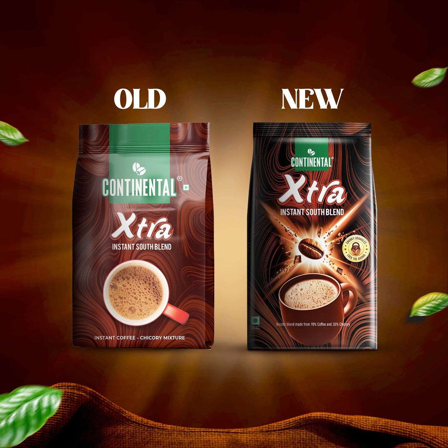 Continental Coffee Xtra Instant Coffee Powder | 200g Pouch | 70% Coffee 30% Chicory | Medium Roast