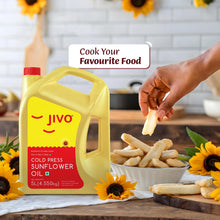 Jivo Cold Pressed Sunflower Oil - 5 Litres | Cooking & Baking Supplies | Rich in Vitamin E, Monounsaturated Fats
