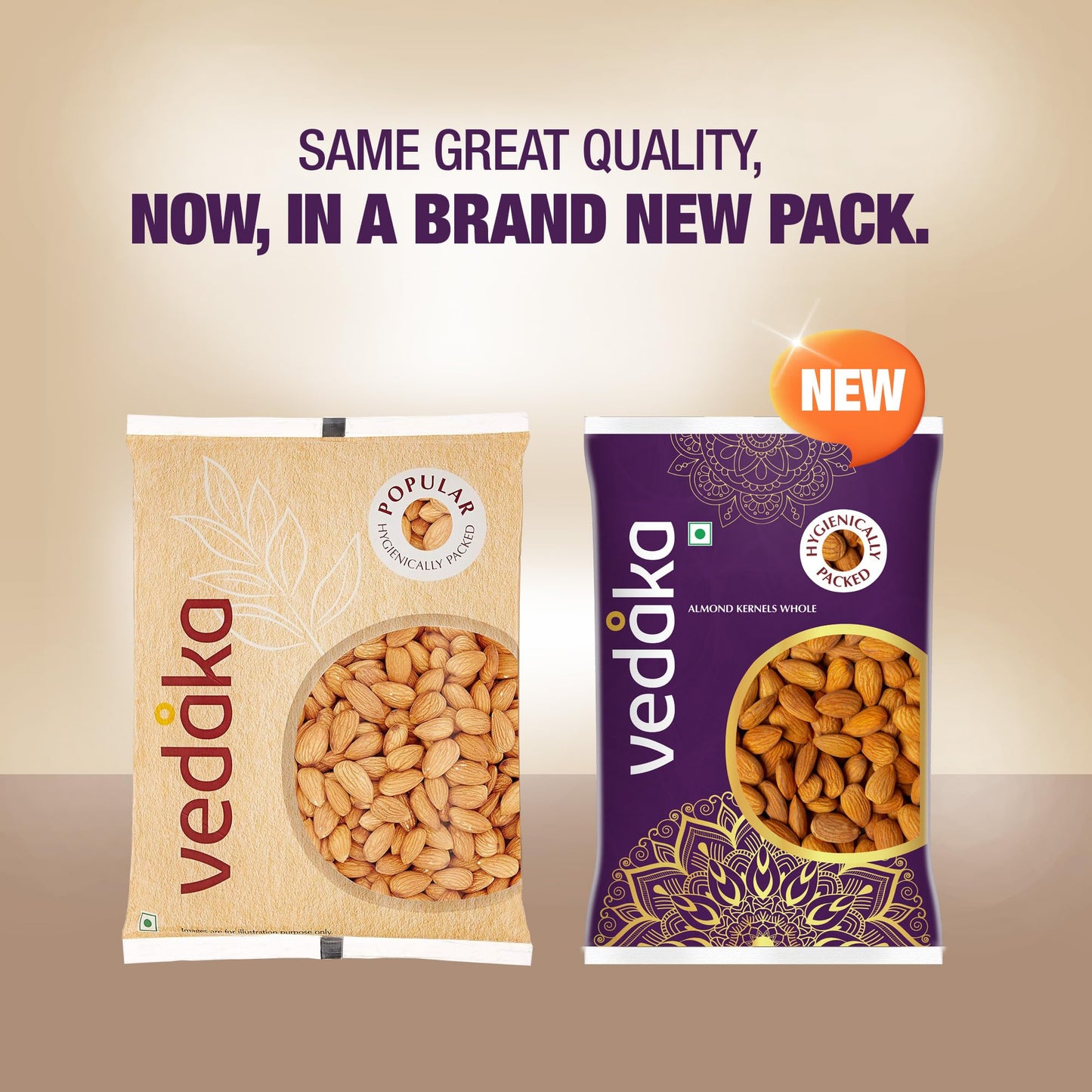 Vedaka 100% Natural California Almonds | 500 G | Dried Fruits & Nuts