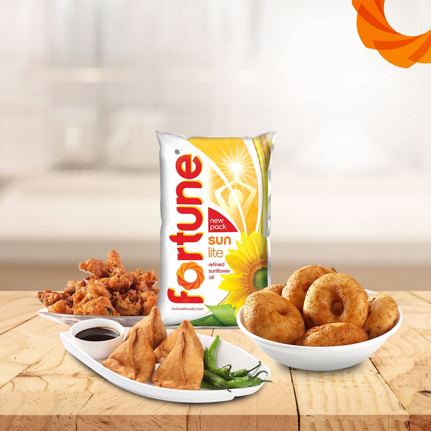 Fortune Refined Sunflower Oil, 870gm Pouch - Cooking Supplies