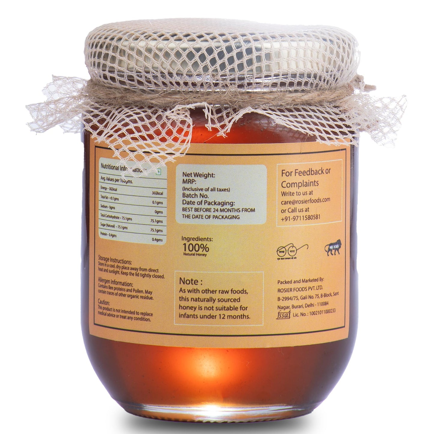ROSIER Wild Forest Himalayan Honey, 500 gm - Pure & Fresh