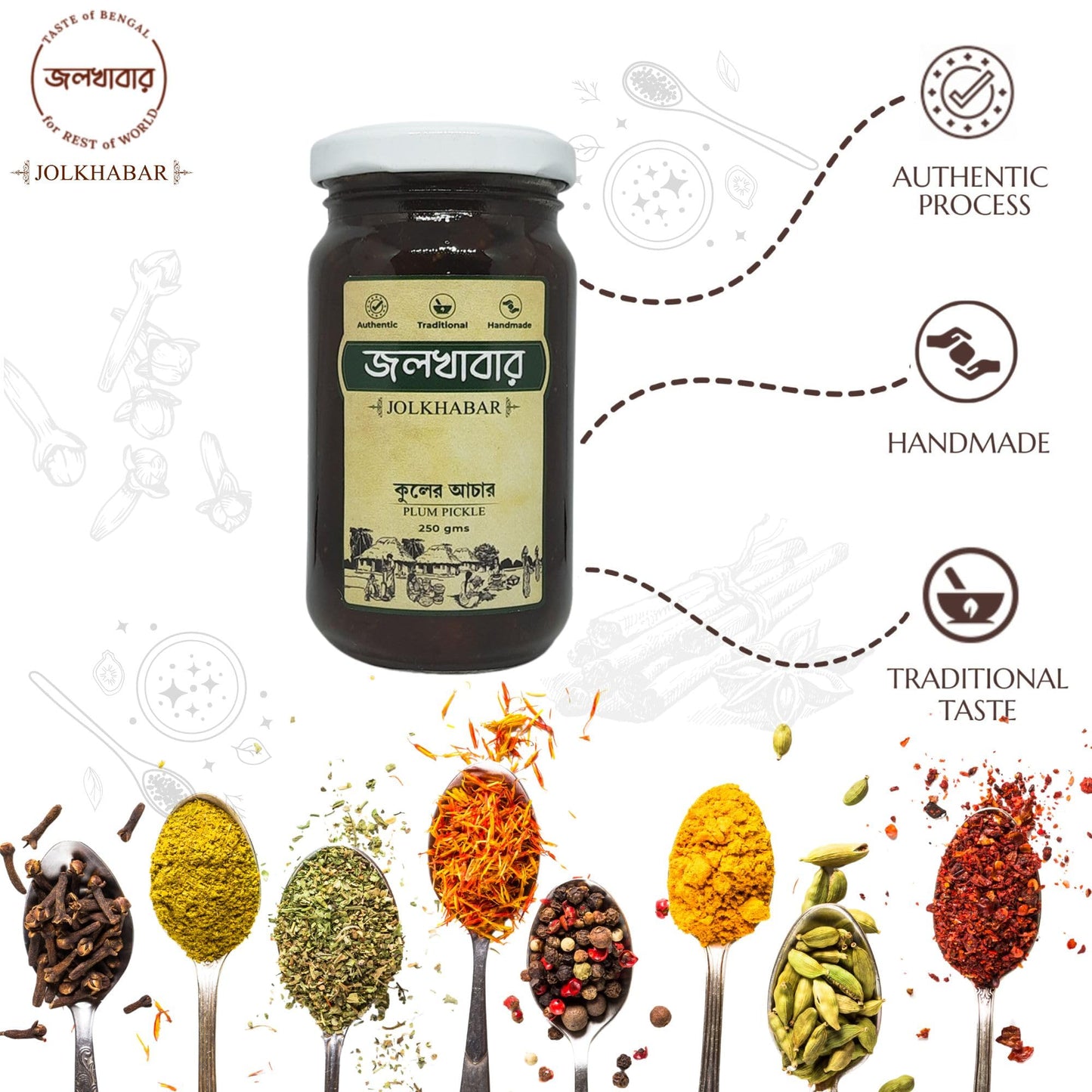 JOLKHABAR Plum Achar 500g | Traditional Bengali Pickle | Handmade