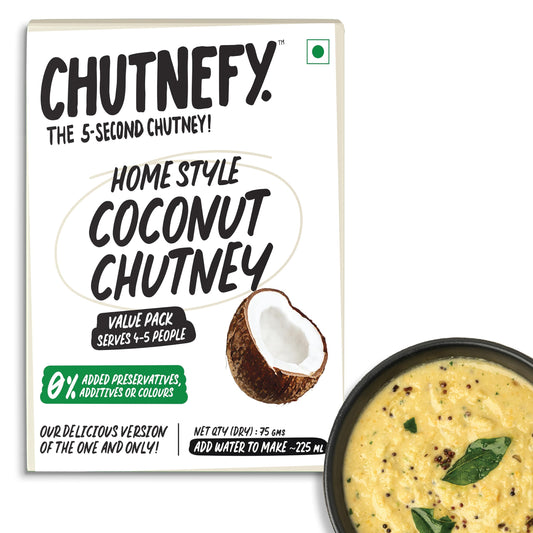 Chutnefy Coconut Chutney - 75g Pack | Jain Friendly, No Cooking Required